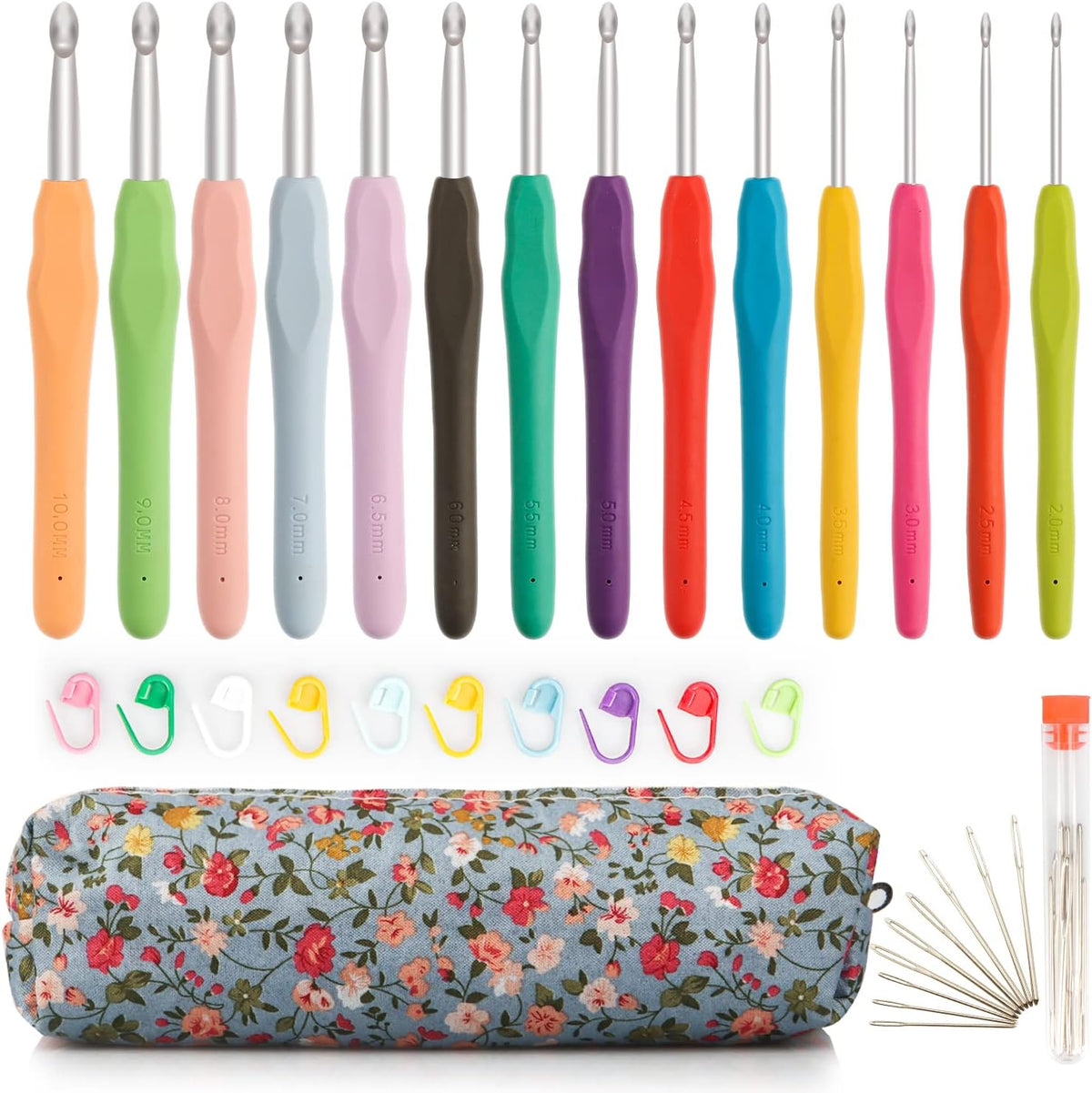 OWill 14 Piece Crochet Hook Set, Soft Grip Ergonomic Crochet Needles