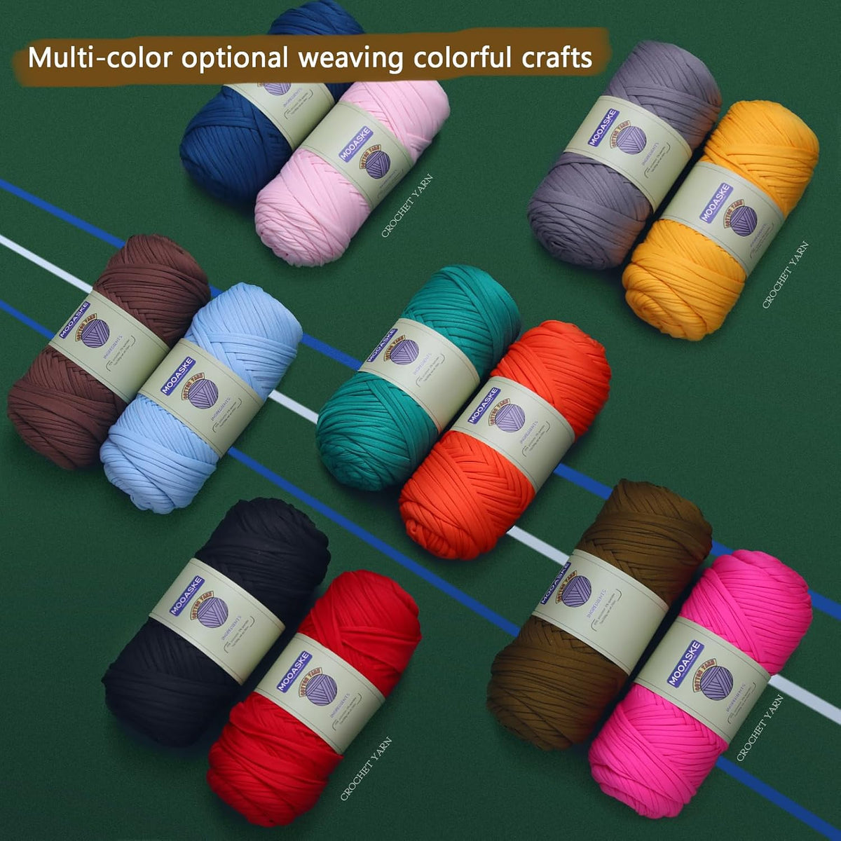 Mooaske 2 Pack T-Shirt Crochet Yarn for DIY Knitting Crochet Cloth