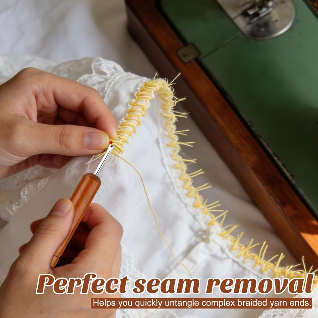 ZMAAGG Seam Rippers for Sewing, Hangable Wooden Handle, Small