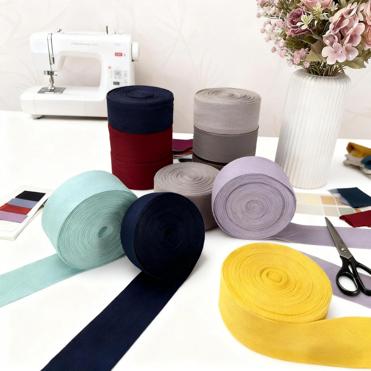 Yellow 2 Inch Cotton Herringbone Twill Tape 15Yds Binding Trim