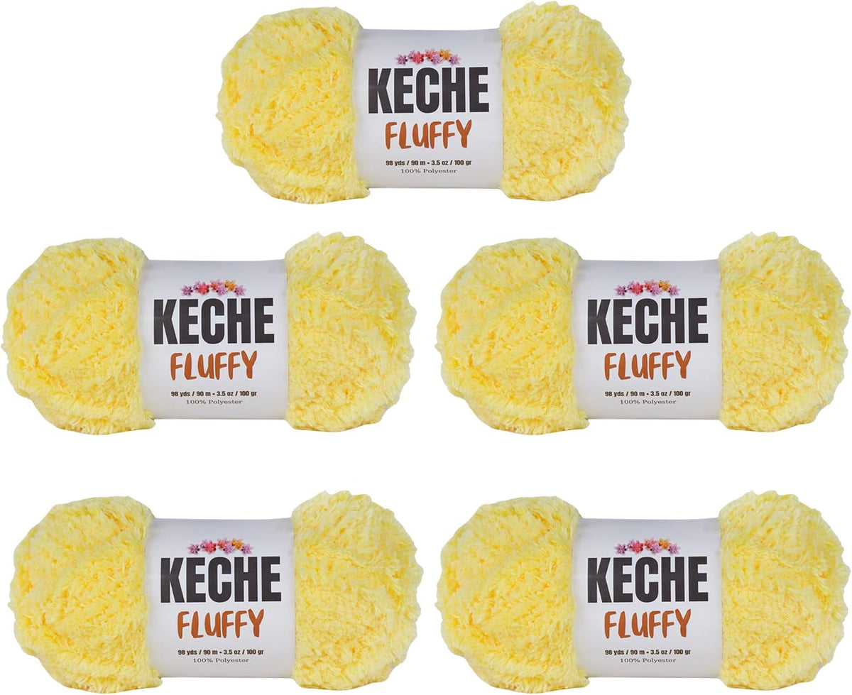 KECHE Fluffy Bulky Yarn – Super Soft Chunky Fuzzy Blanket Weight # 5