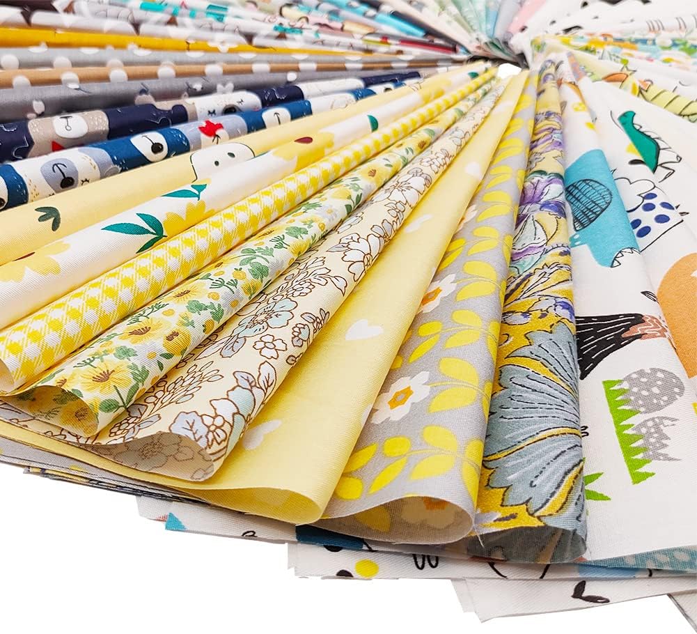 56pcs Cotton 9.8” x 9.8”(25cm x 25cm) Quilting Fabric Bundles, Pre-Cut