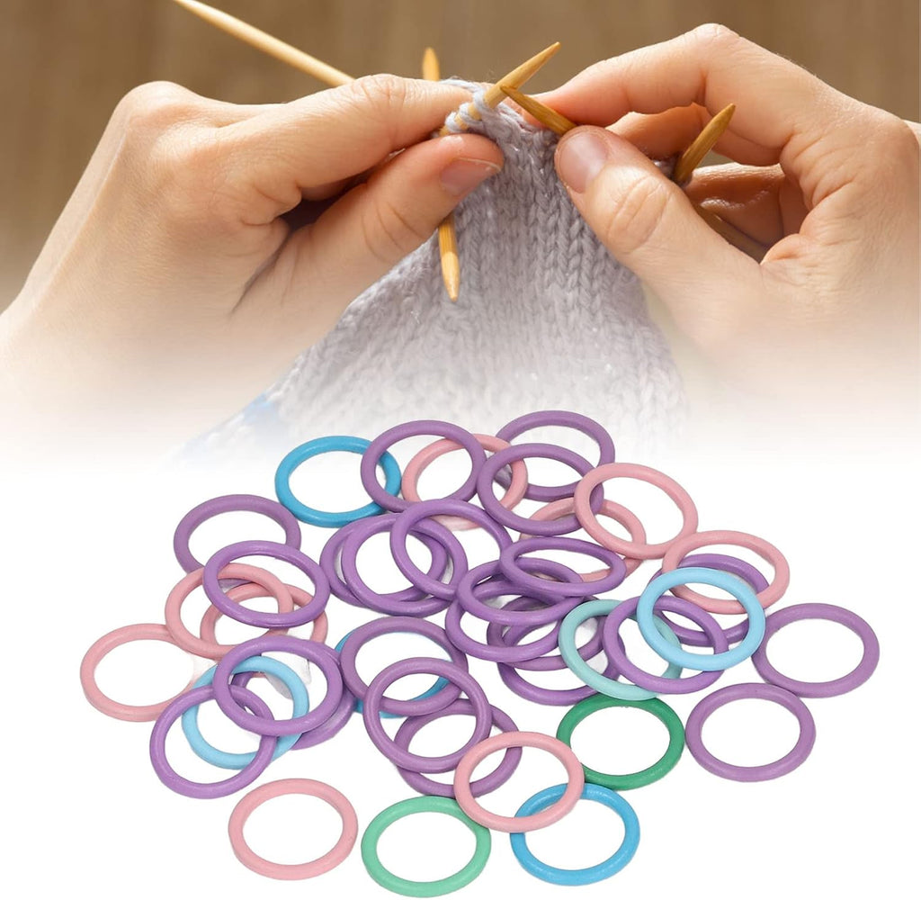 Stitch Markers, 40pcs 13mm Portable Round Metal Colorful Knitting