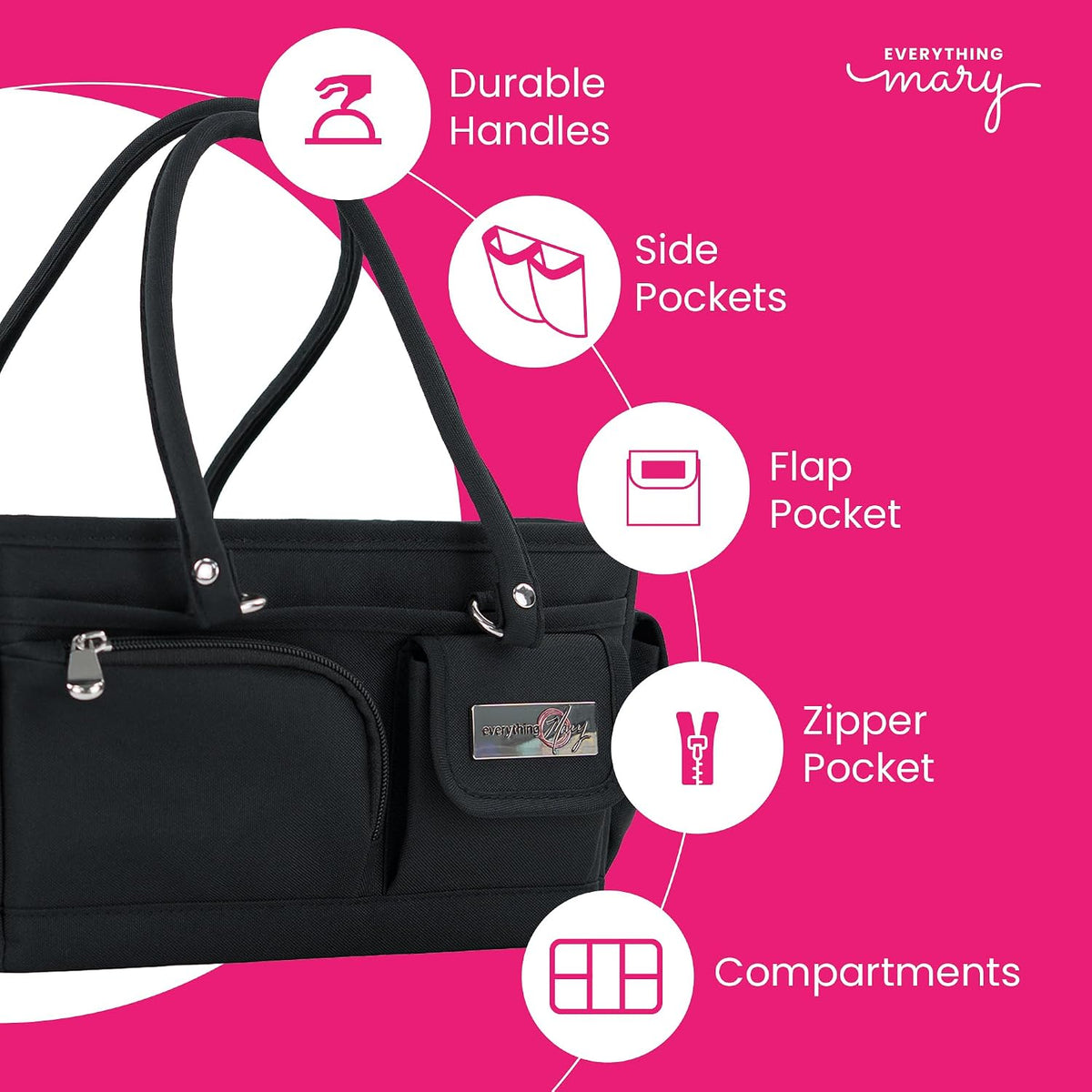 Everything Mary Junior Deluxe Store & Tote Organizer – Black Craft
