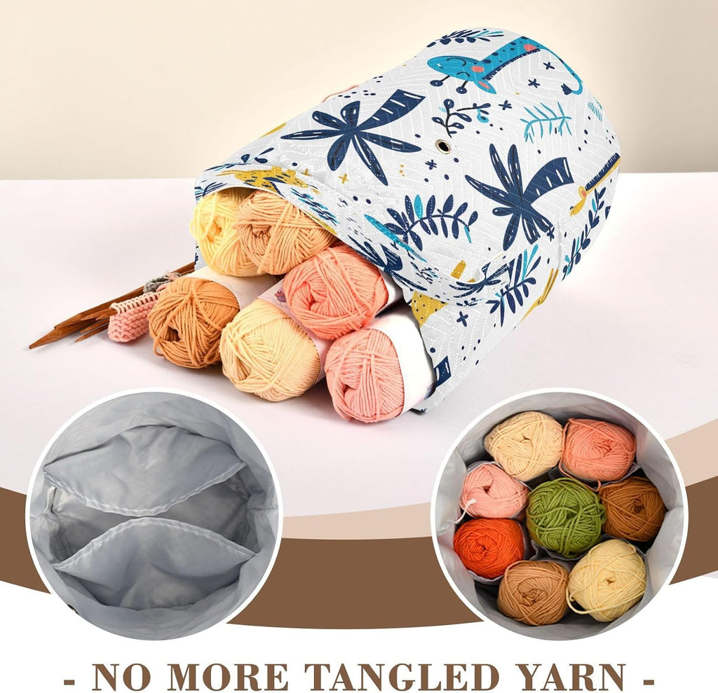 YETTASBIN Giraffe Yarn Storage Bag, Large Crochet Knitting Bag