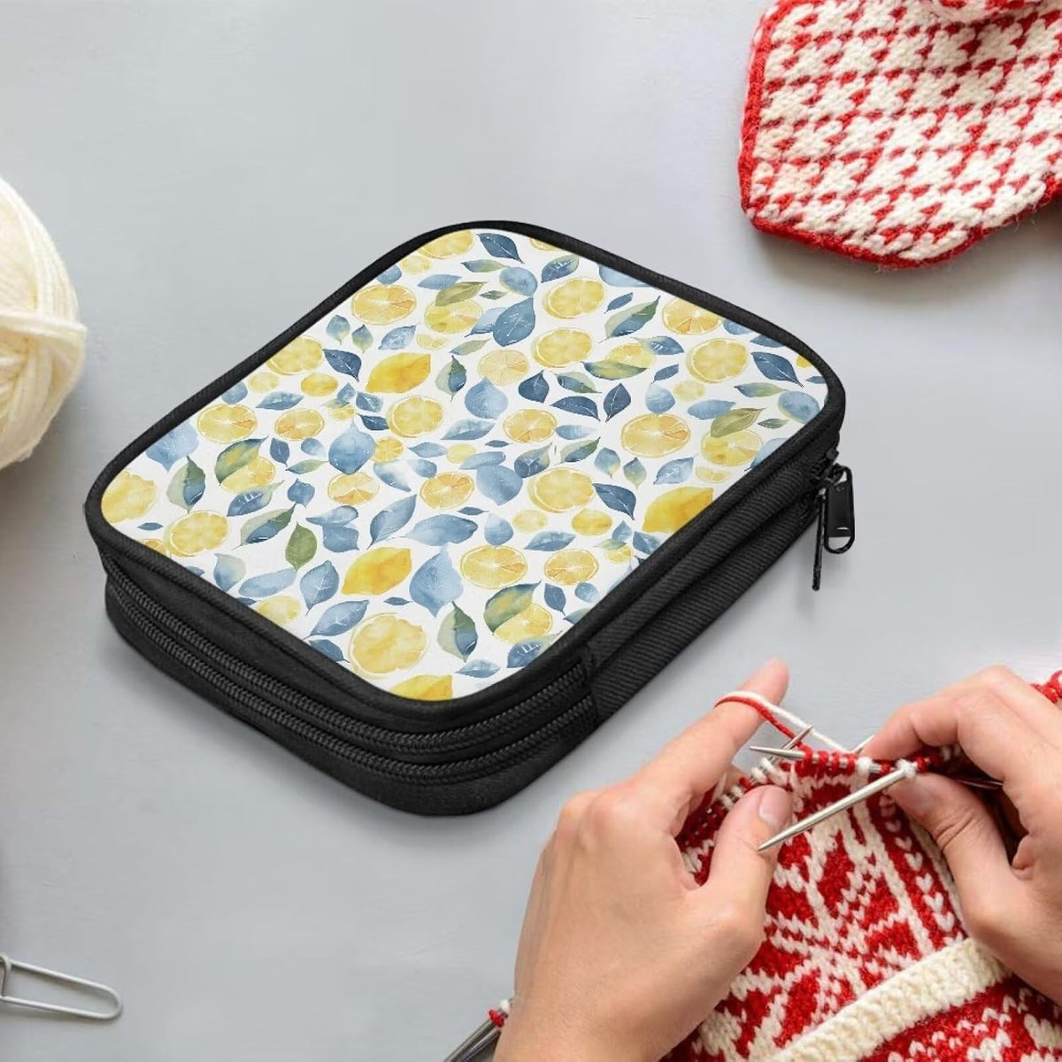 Cugasmaru Lemon Crochet Hook Bag Organizer Small Travel Organizer