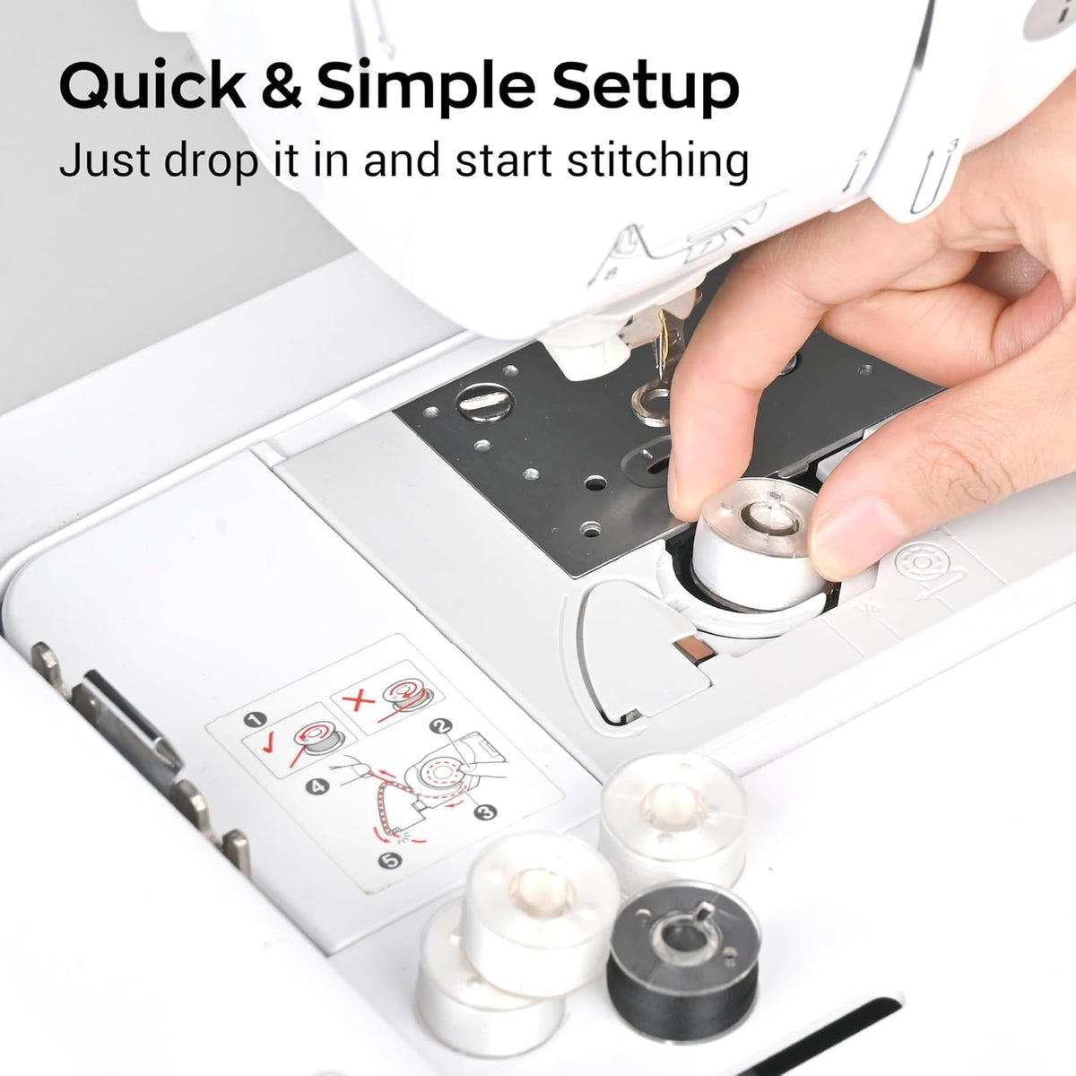 Poolin Prewound Bobbin Set – 50PCS Size A Embroidery Bobbins