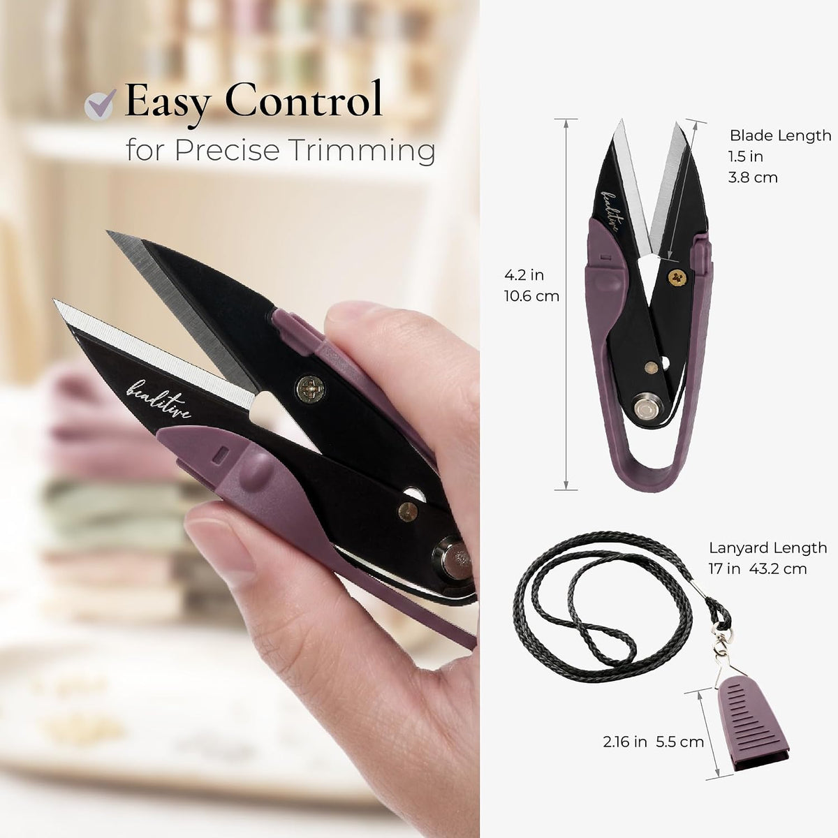 Beaditive Premium Thread Snips - Thread, Yarn, Embroidery Snipper for