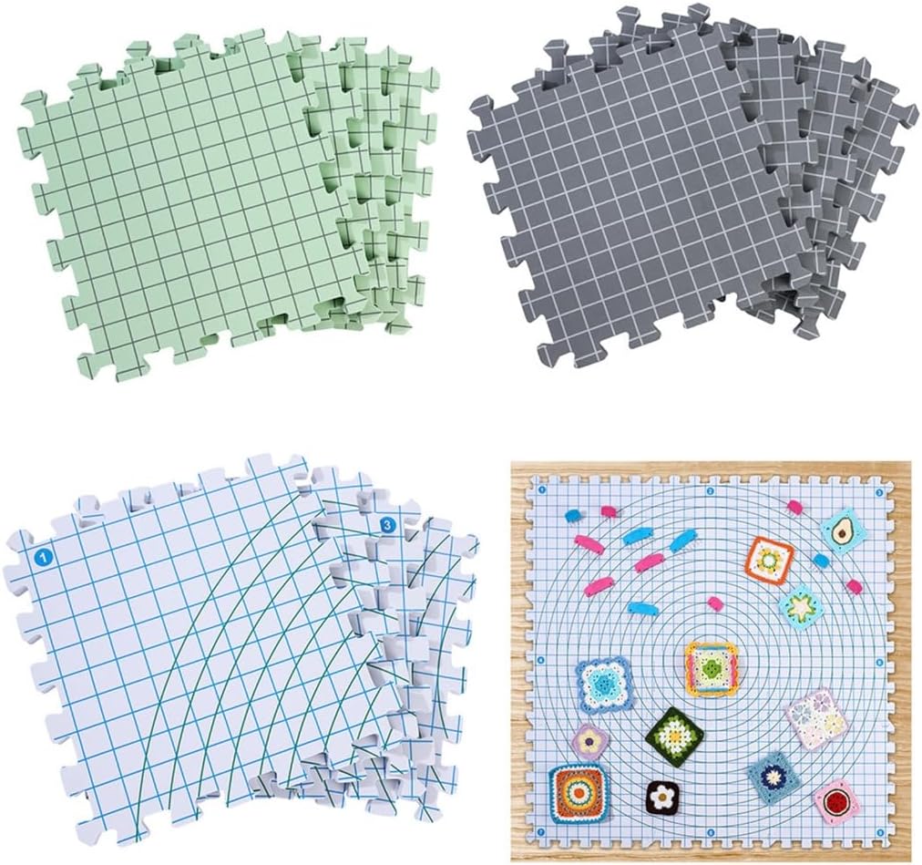 Positioning Foam Splicing Board,9 Pieces 12x12Inch Knitting Blocking