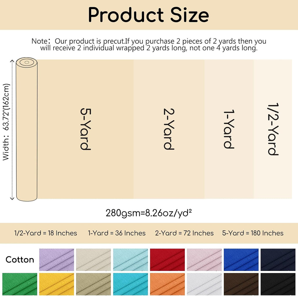 63" Wide Polar Fleece Fabric by the Yard, Heavyweight Polyester