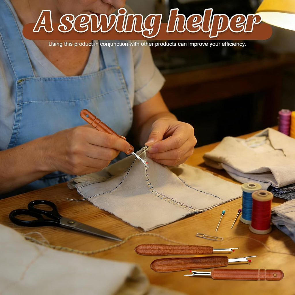 ZMAAGG Seam Rippers for Sewing, Hangable Wooden Handle, Small