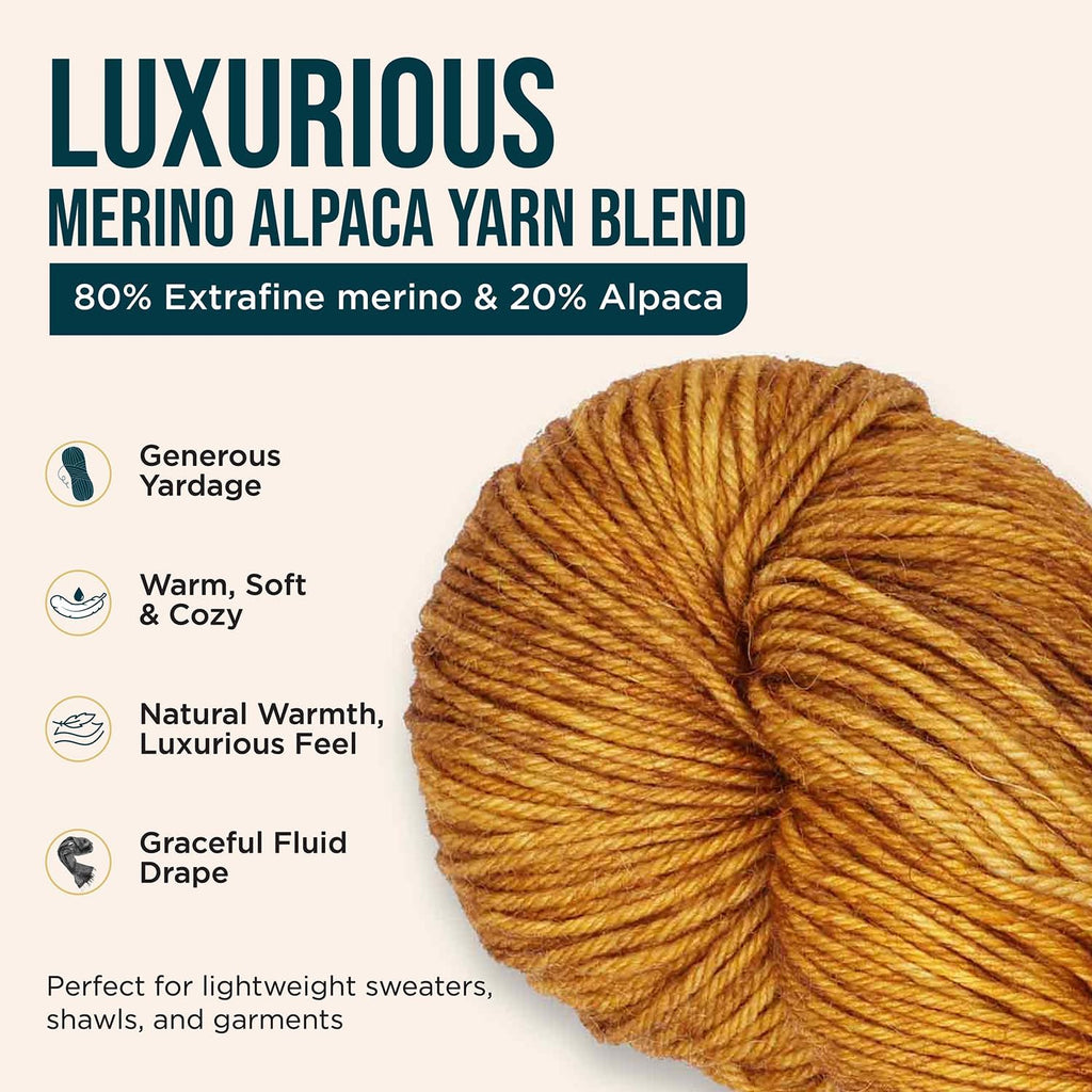 KnitPro Symfonie Sport Weight Merino Wool Yarn, 330 yds, 100g, Deep