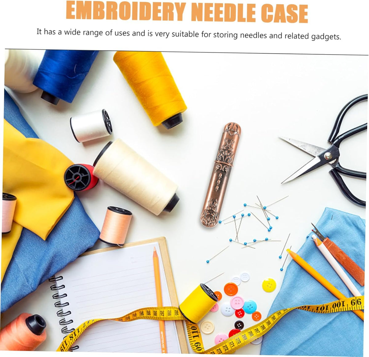Needle Holder Storage Tube for Sewing and Knitting Tools Brown