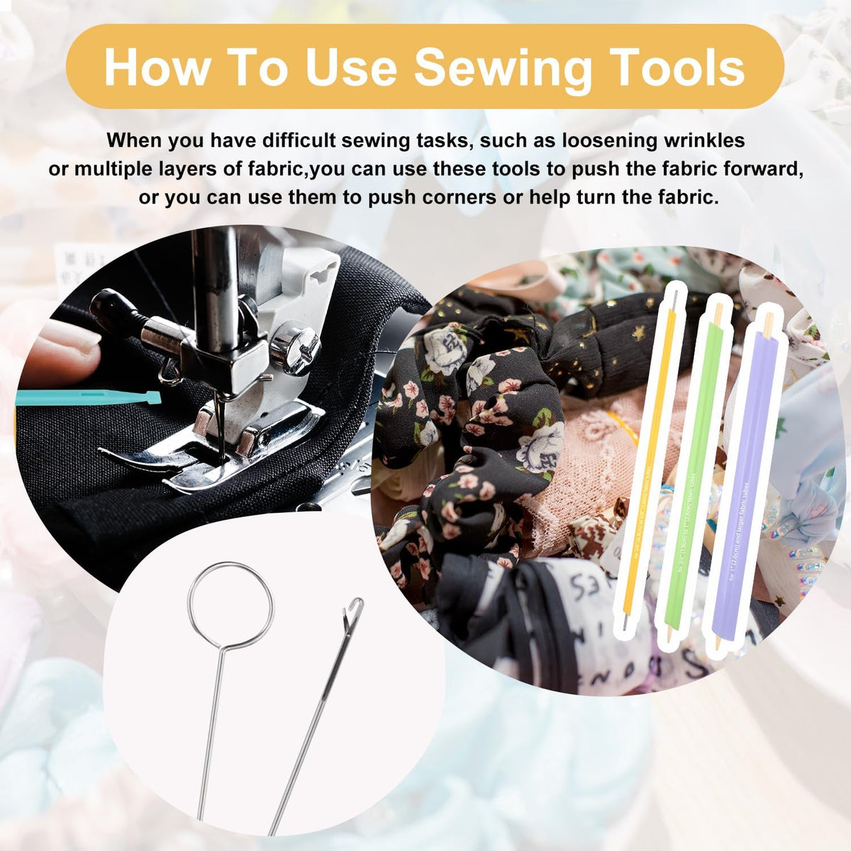 10pcs Quick Turn Fabric Sewing Tools Set, Loop & Tube Turner &