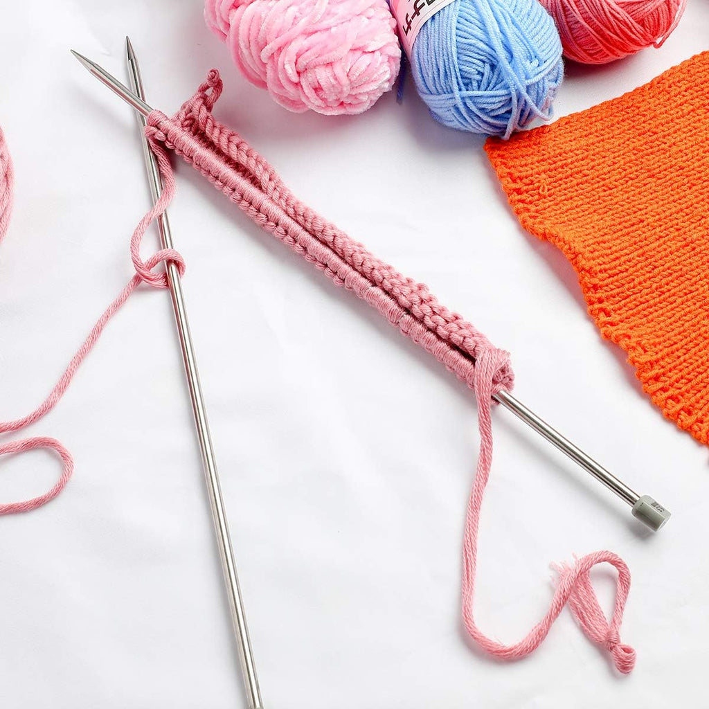 KOKNIT 13.5'' Knitting Needle Set, 22PCS 2mm(B)-8mm(L) Straight