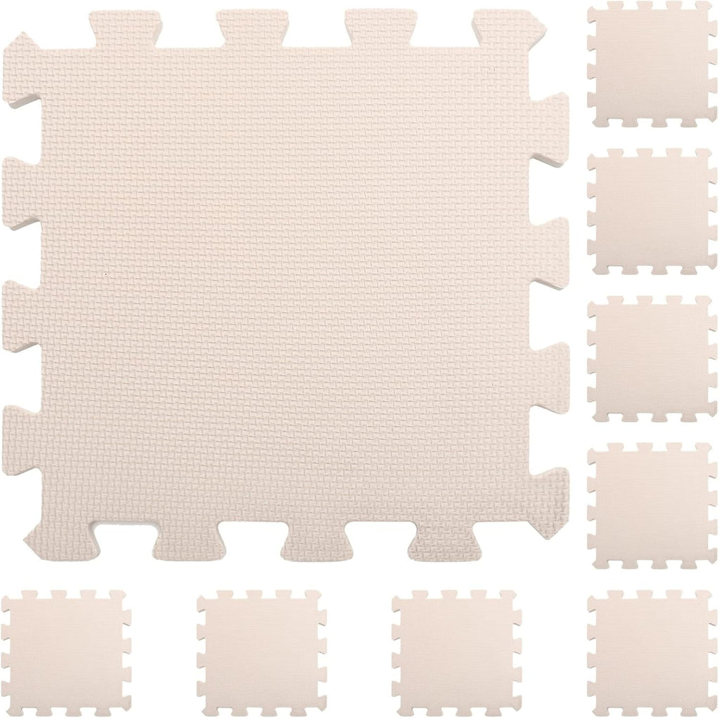 Portable Foam Knitting Blocking Mats Set, 9 Pieces Beige