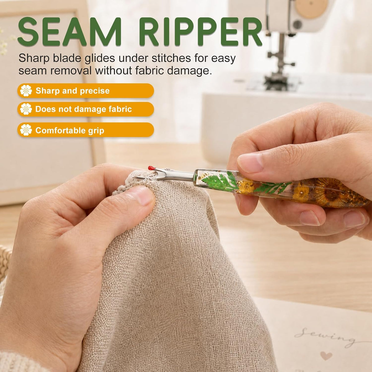Seam Ripper, Resin Handles Seam Rippers for Sewing, Large Stitch