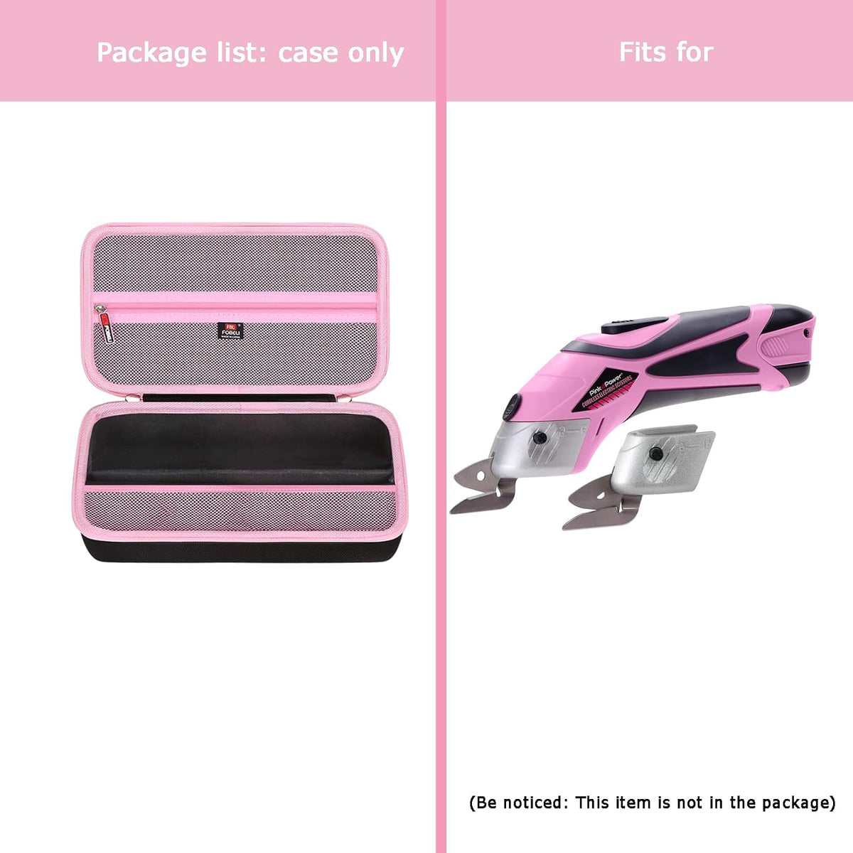 FBLFOBELI Hard Storage Case for Pink Power Cordless Electric Scissors