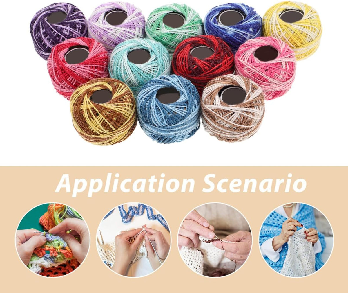 12 Piece Cotton Embroidery Threads Set for Cross Stitch Projects