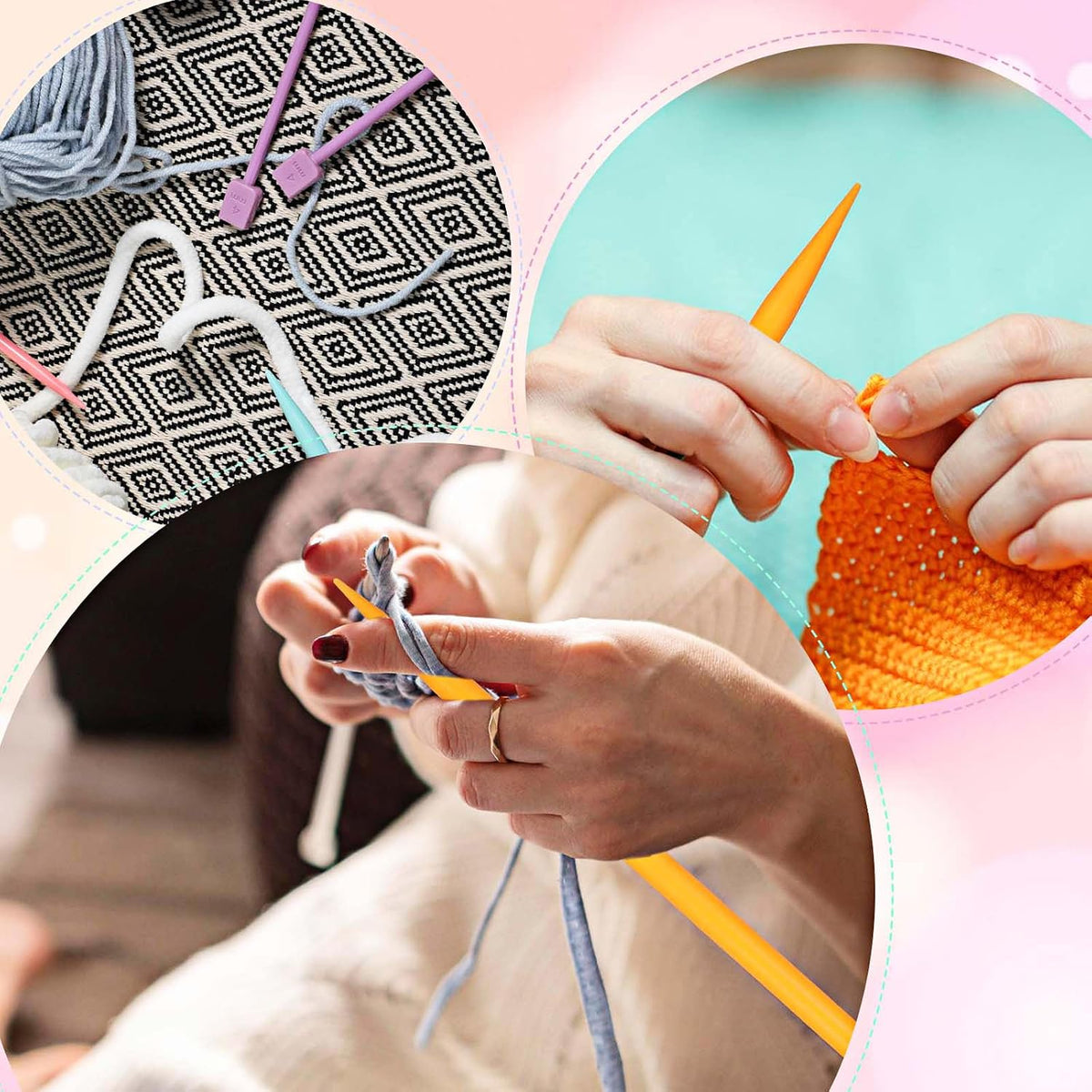 14 PCS Knitting Needles, 4 Mm-10 Mm Colorful Single Point Knitting