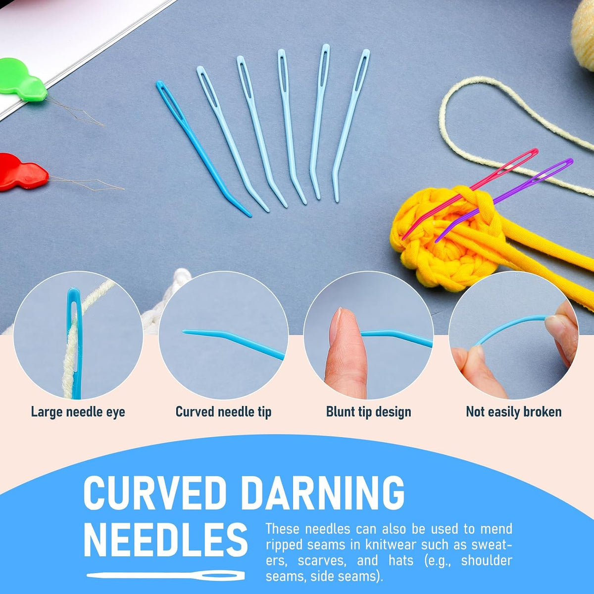 Bupete 25 PCS Yarn Needles, Tapestry Needle Darning Needles for Yarn