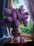 Beauty Lilacs in Vase Purple Flower Preprinted 11CT Cross Stitch Kits