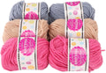 6Pcs Crochet Knitting Yarn, Soft Bright Multi Purpose Yarn for