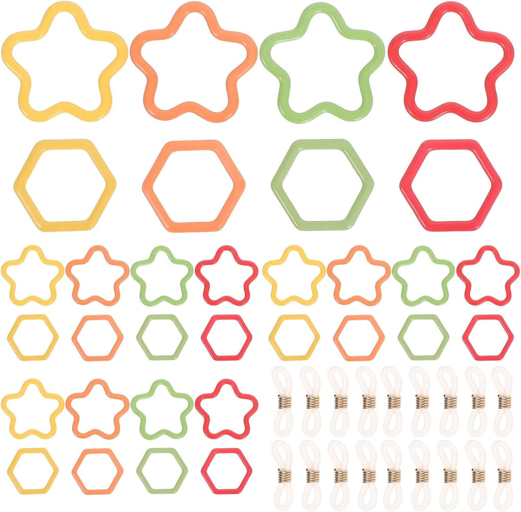 Metal Stitch Markers for Knitting Crochet, Hexagon Star Locking Clips