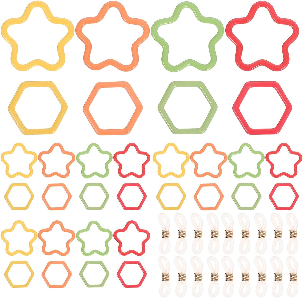 Metal Stitch Markers for Knitting Crochet, Hexagon Star Locking Clips