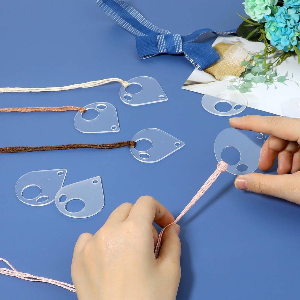 50Pcs Acrylic Embroidery Floss Organizer with 1Pc Hinged Ring