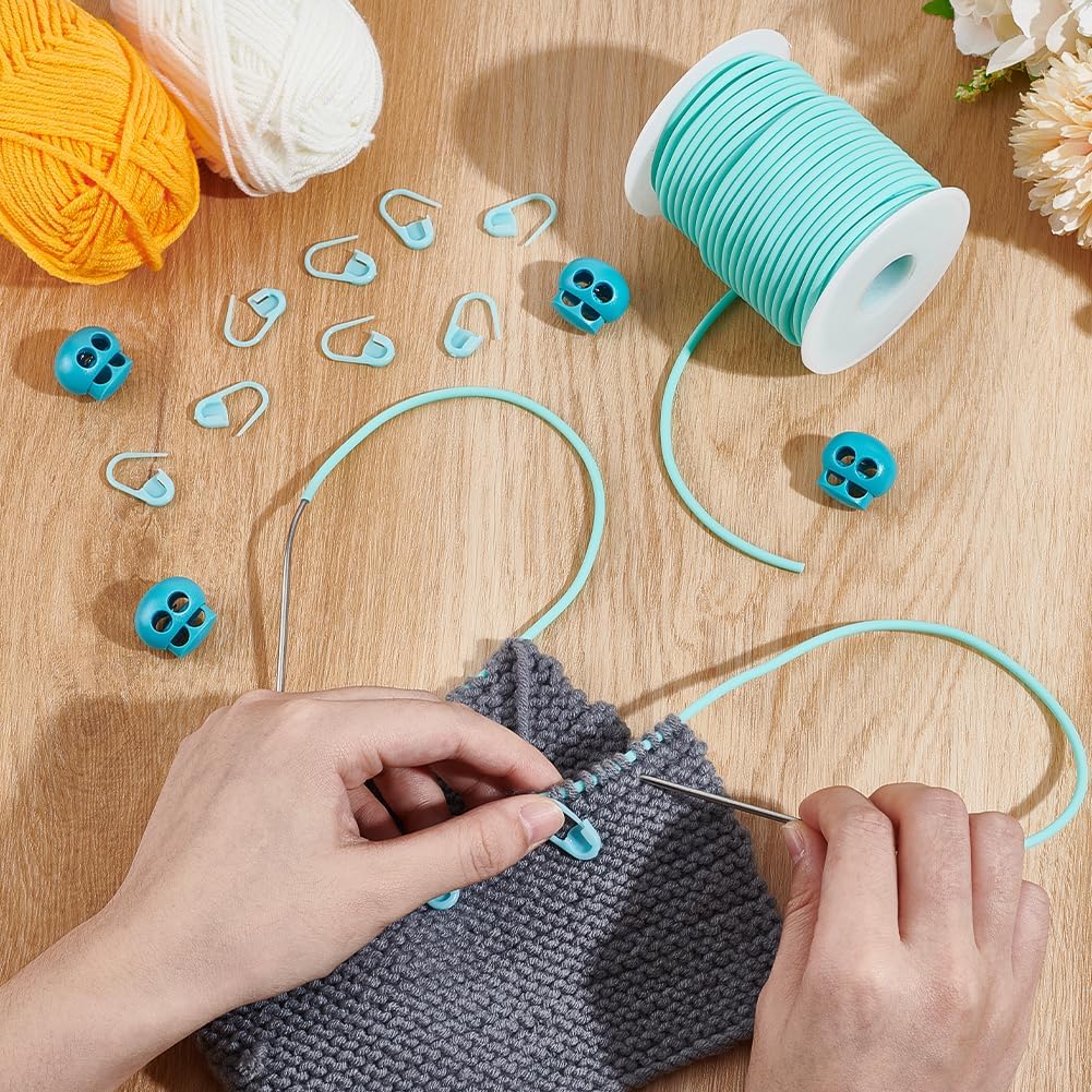 NBEADS 27 Yards Stitch Keeping Cords, 3mm Hollow Rubber Tubing