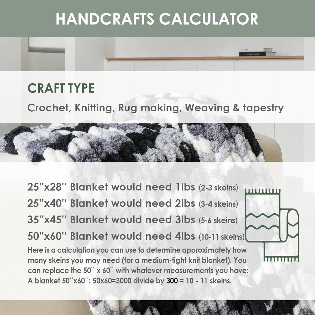 Jumbo Chunky Yarn for Hand Knitting - Super Thick Chenille Chunky Yarn