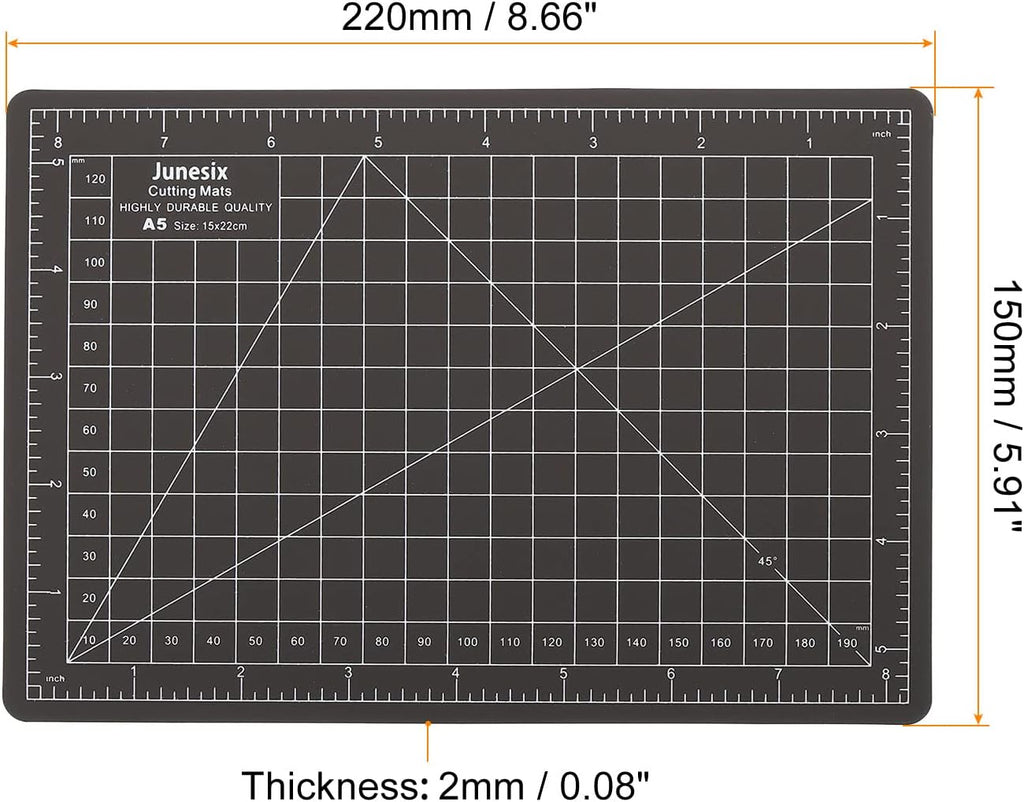 MECCANIXITY 6" x 8" Cutting Mats, 2 Pack Rotary Fabric Mat Self