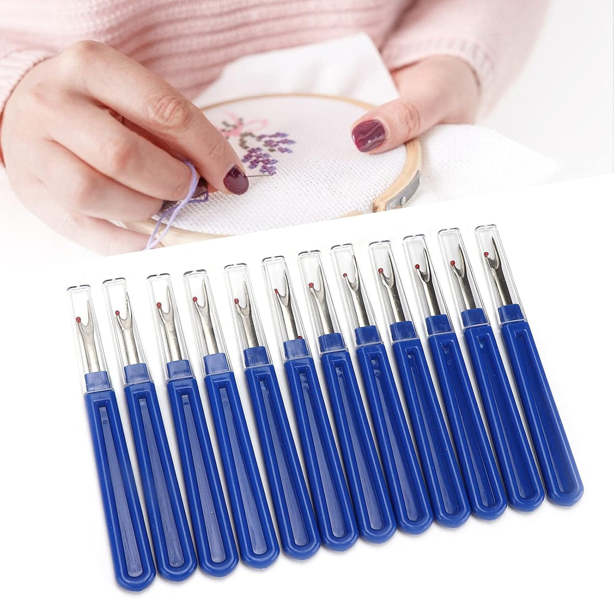 Vistreck 12Pcs Seam Ripper Set - Handy Thread Remover Tool for Sewing