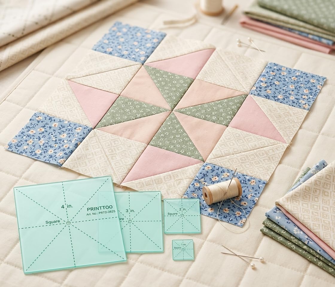 Printtoo 1 2 3 4 Inch Square Geometry Templates for Quilting Patchwork