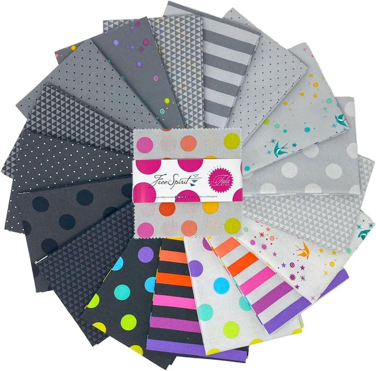 Tula Pink Graywork Charm Pack 42 5-inch Squares FreeSpirit Fabrics
