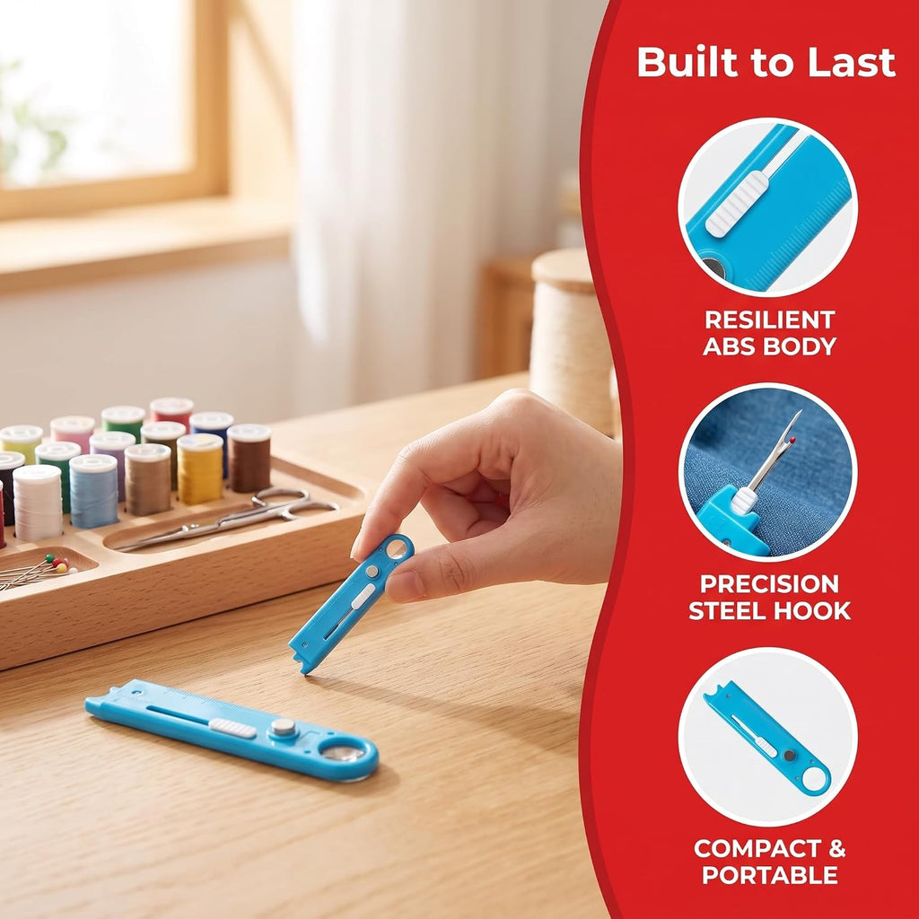 4-in-1 Sewing Threader Tool with Seam Ripper, Quick Automatic Needle
