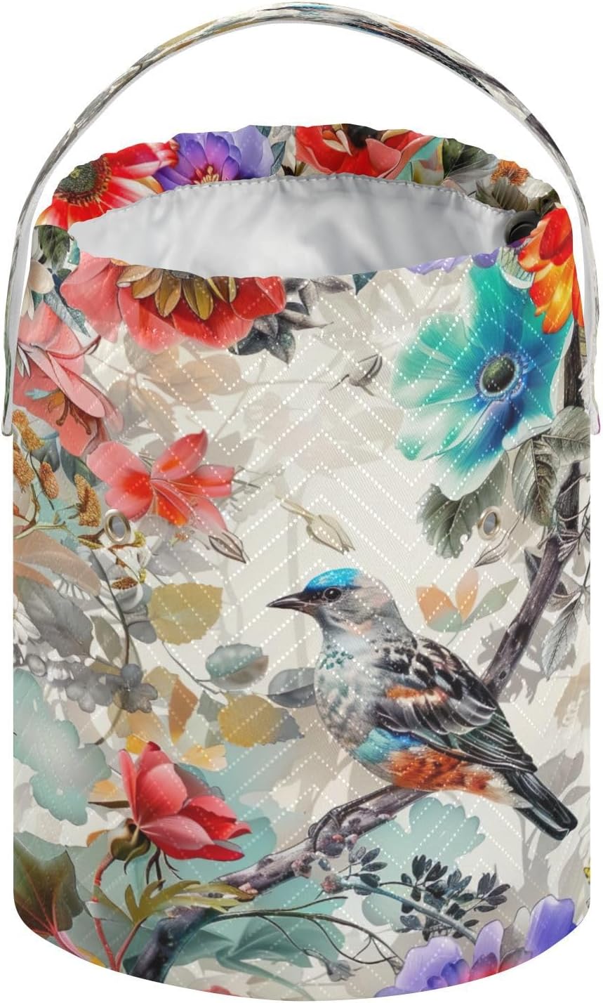 YETTASBIN Bird Flower Yarn Storage Bag, Large Crochet Knitting Bag