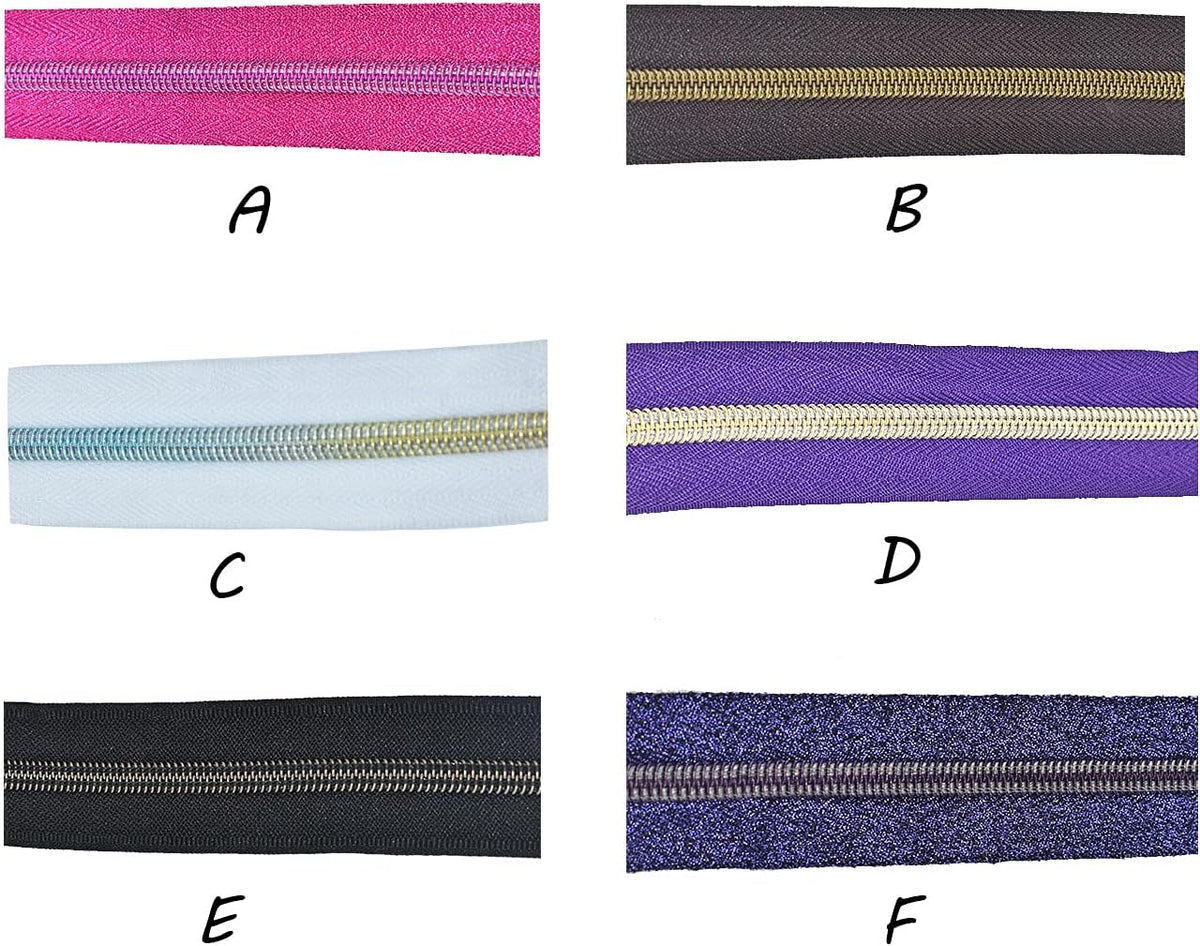 Colorful Zipper Tape - Mixed Nylon Coil Zippers Bulk #5 Sewing Zippers