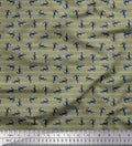 Soimoi Cotton Canvas Fabric - Nautical Print, Dusty Green | 56" Wide