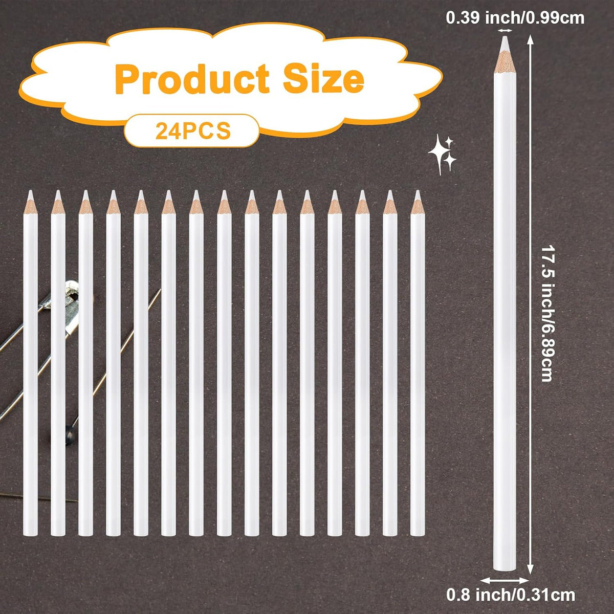 24PCS White Chalk Pencil, Ymapinc 7-inch Fabric Chalk Pencil for