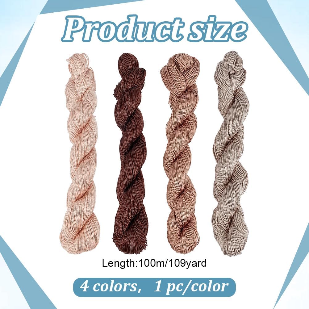 4 Pcs Sashiko Thread Sashiko Skein 4 * 100M(109 yds) Pure Cotton