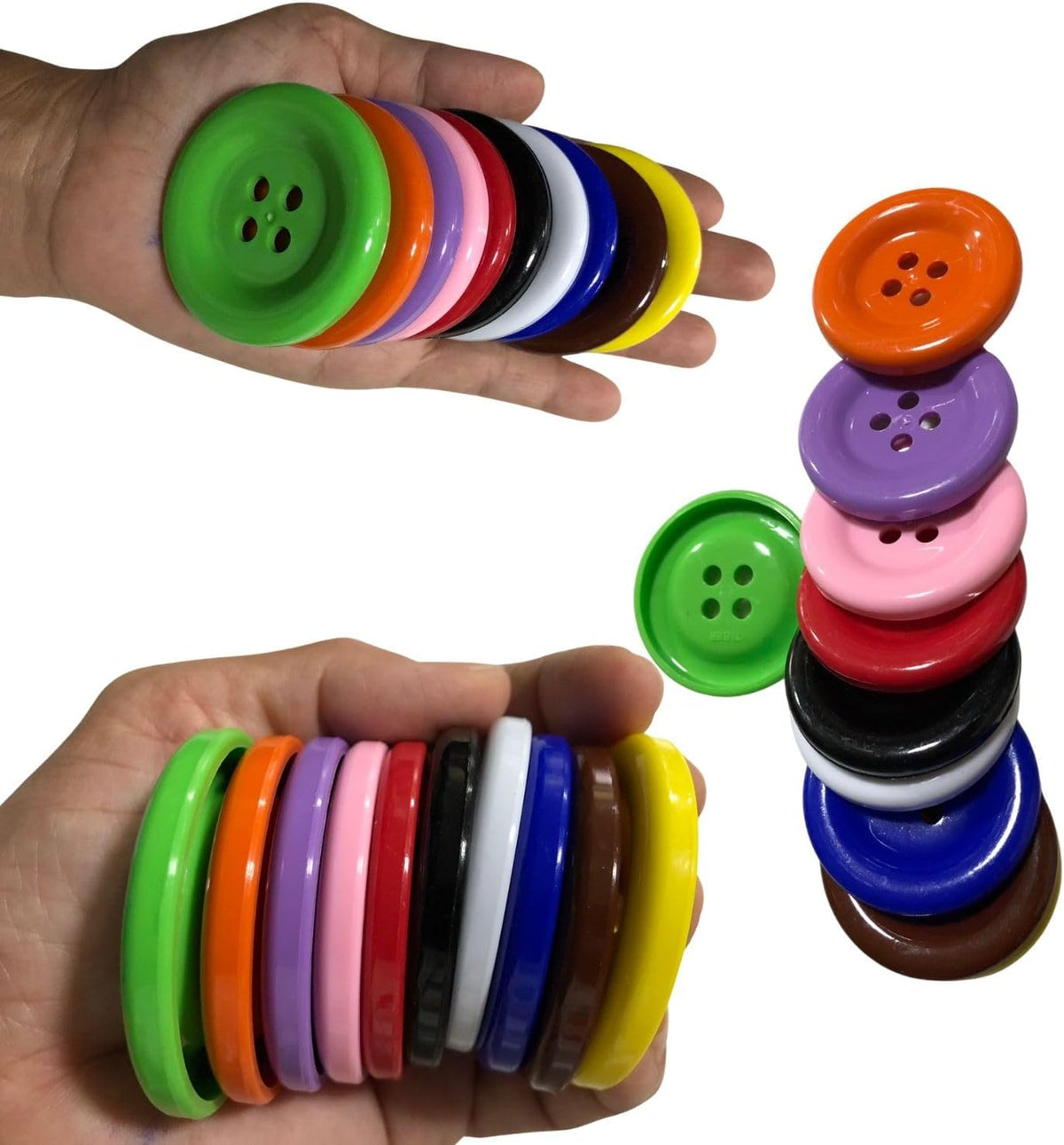 2 inch (50 mm) Large Button Pastel Color Craft Flatback Button 4 Holes
