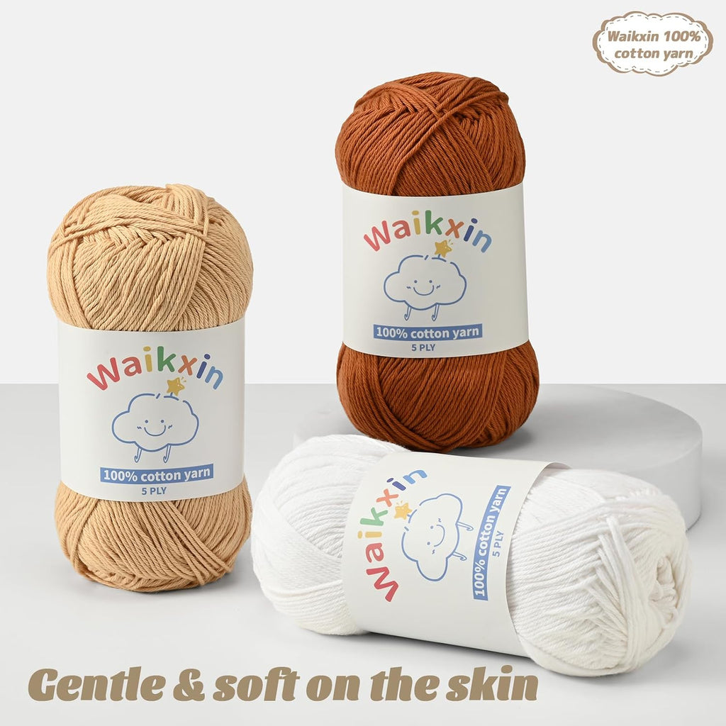 100% Cotton Yarn for Crocheting,Baby Yarn for Crocheting Soft,5 Ply