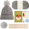 GliCraft Hat Knitting Kit for Beginners with Yarn Needles Pom,Warm