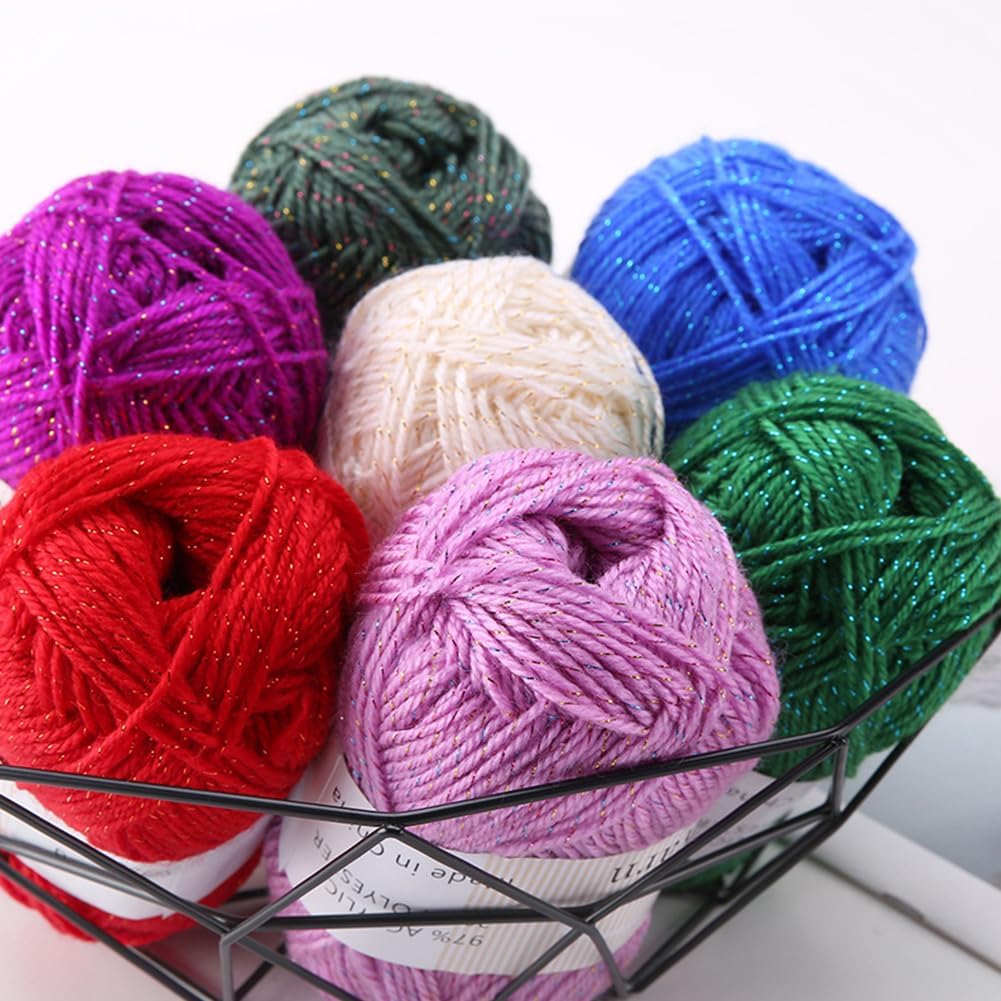 50g x 3 Skeins Acrylic Yarn for Crocheting & Hand Knitting 4 Strand