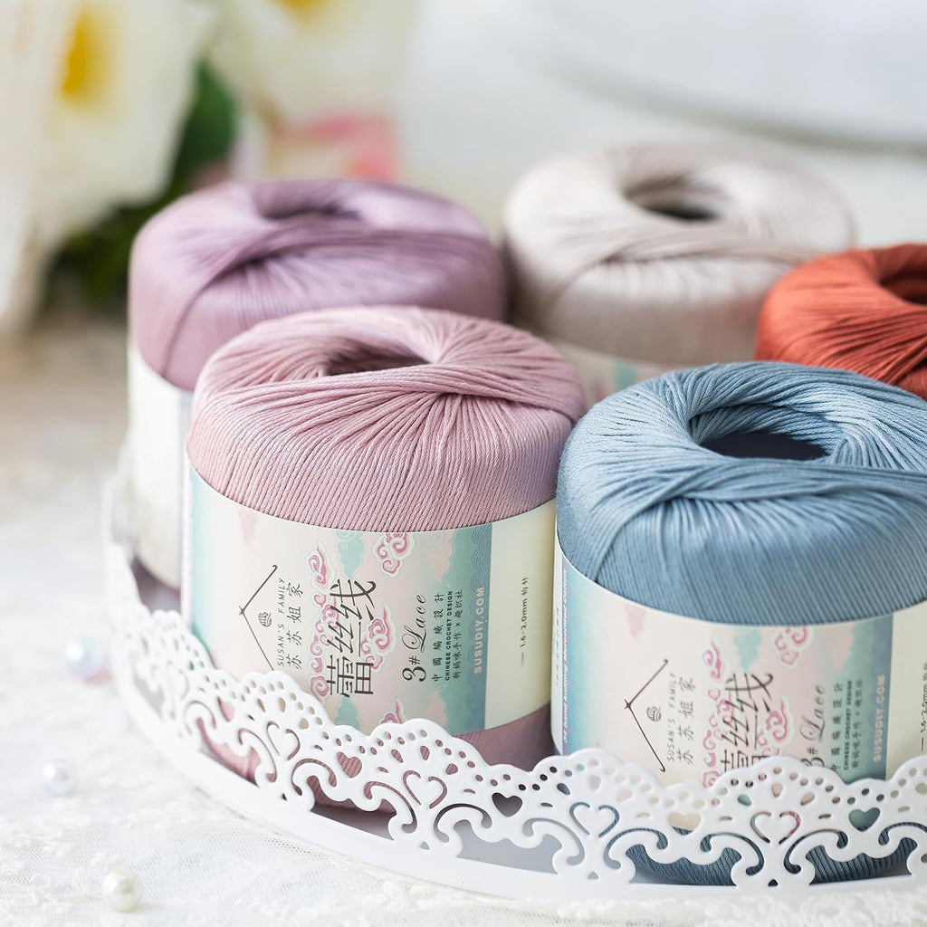 #3 Lace Combed Yarn 3pk-3×40g/131YdsQuartz Pink