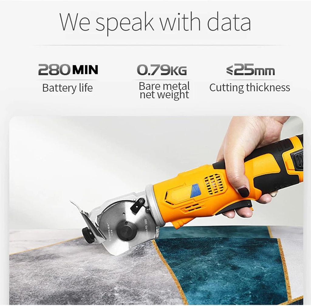 Multi-Layer Electric Rotary Fabric Cutter, Cordless Fabric Scissors