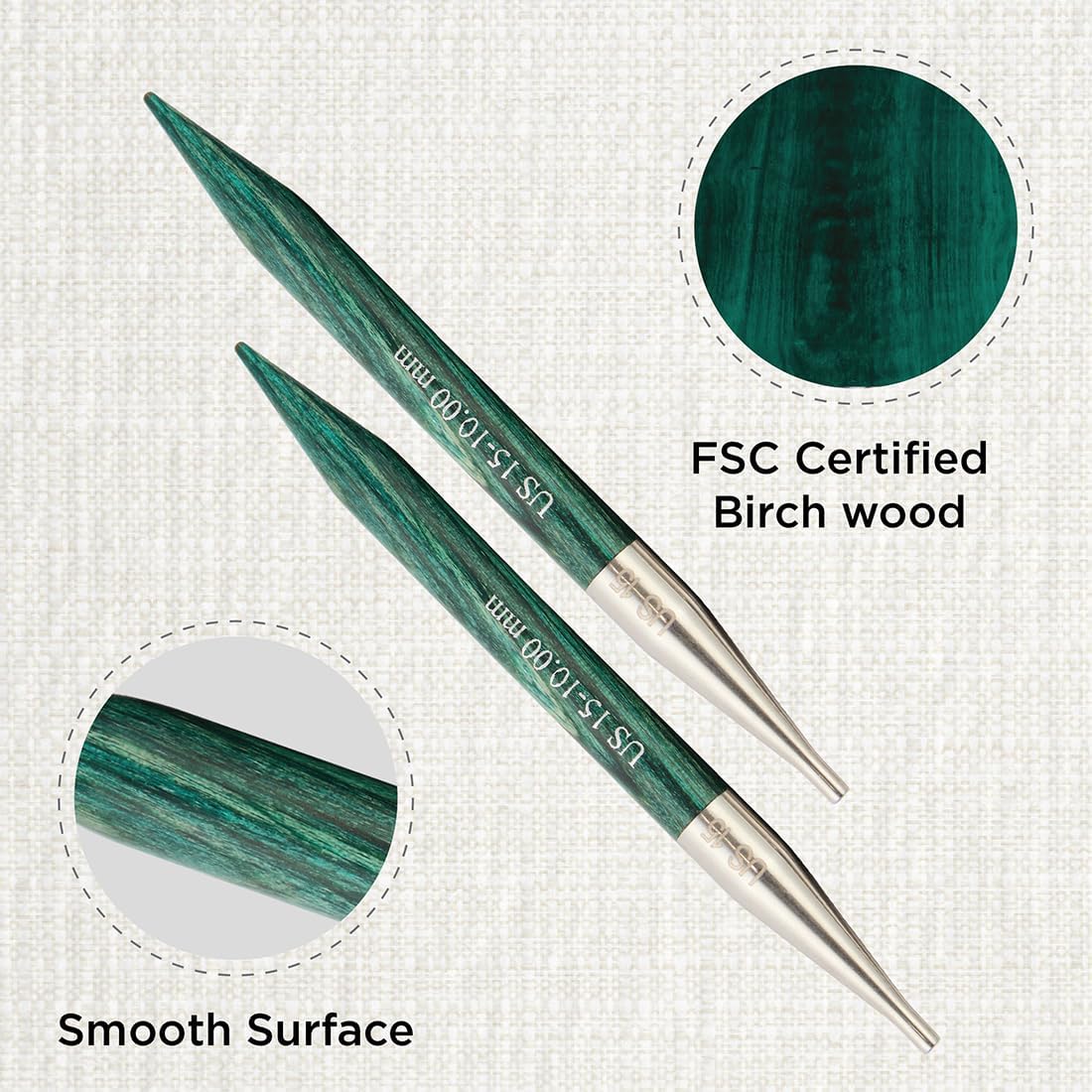 KnitPro Dreamz Interchangeable Circular Needles 5" (13cm) | US Size 15