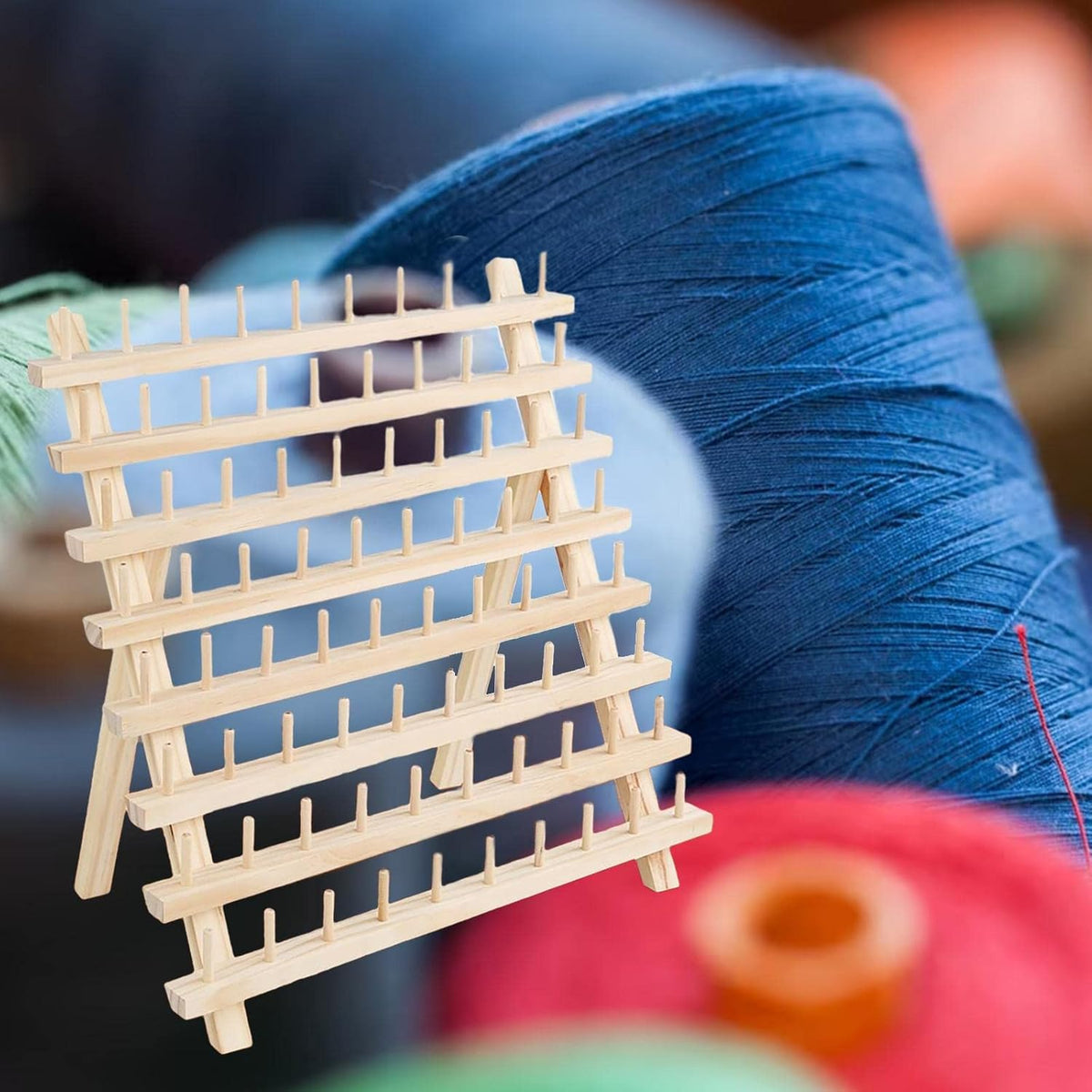 Wooden Thread Storage Rack for 80 Spools - Ideal for Sewing and